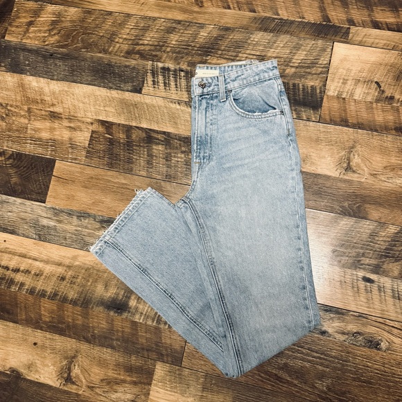 GRLFRND Denim - GRLFRND Light Blue Straight Leg Jeans